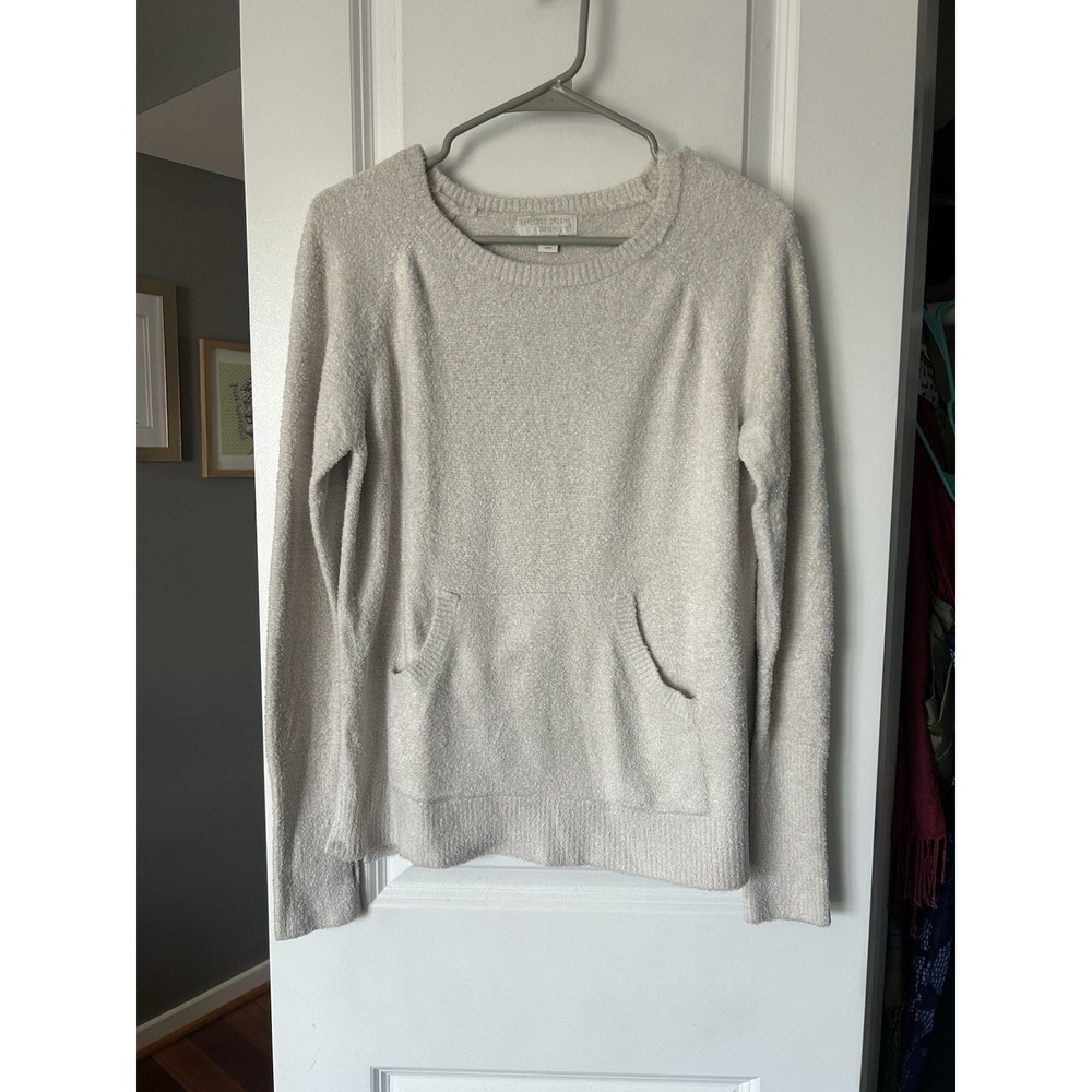 Barefoot Dreams CozyChic Raglan Pullover Sweatshirt Pocket Size Medium